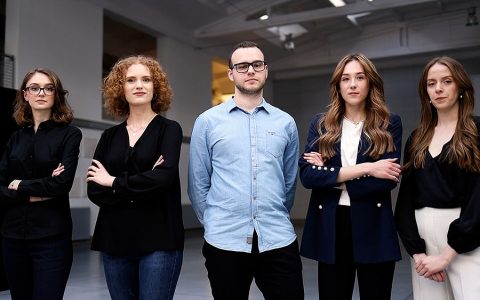 od lewej: Karolina Sobolewska, Agnieszka Skorulska, Jakub Kondracki, Sara Kowalczuk-Fijałkowska, Patrycja Lipska; fot. Paweł Jankowski