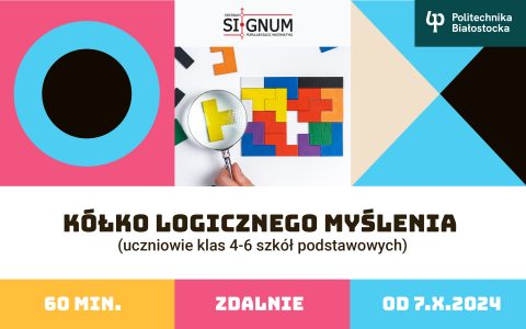 Grafika promująca kółko logicznego myślenia